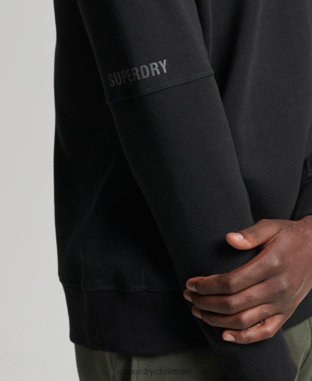 hombres Superdry negro sudadera con capucha 2R68Z5043