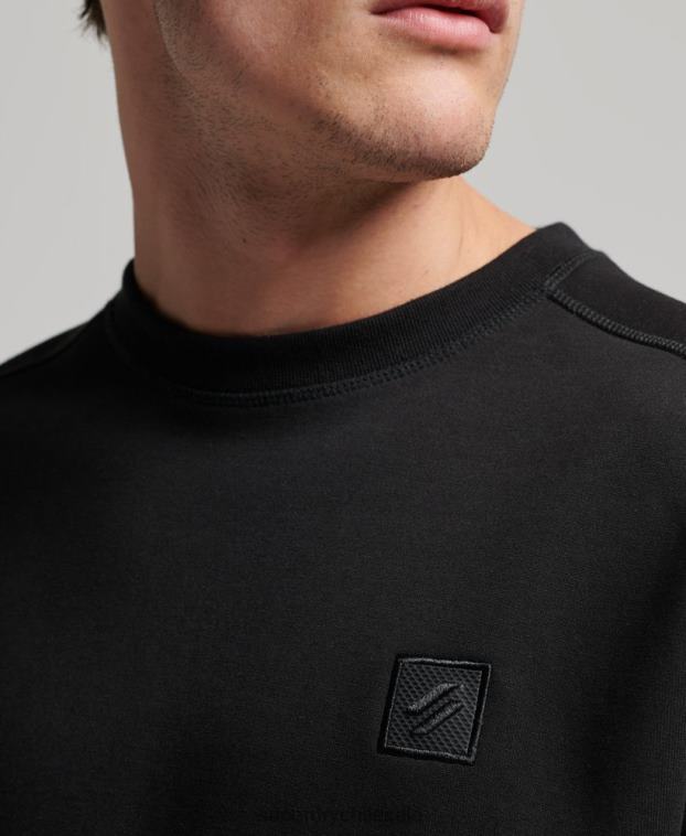 hombres Superdry negro sudadera con capucha 2R68Z504
