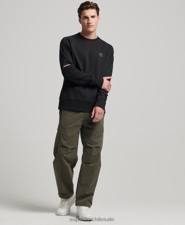hombres Superdry negro sudadera con capucha 2R68Z504