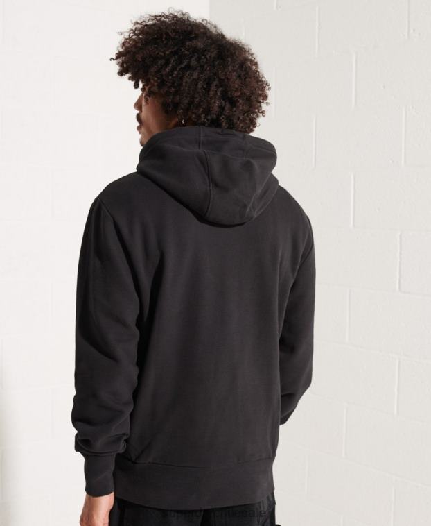 hombres Superdry negro sudadera con capucha de la universidad de la ciudad 2R68Z658