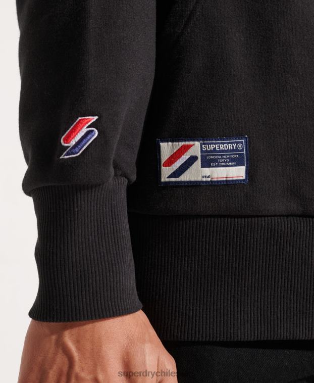 hombres Superdry negro sudadera con capucha de la universidad de la ciudad 2R68Z658