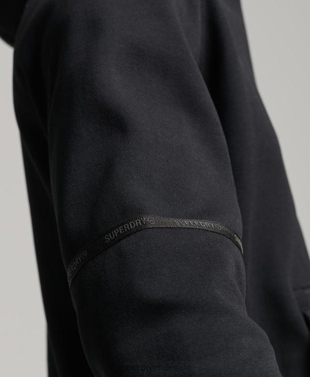hombres Superdry negro sudadera con capucha de tecnología 2R68Z597