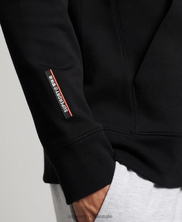 hombres Superdry negro sudadera con capucha de tecnología 2R68Z711