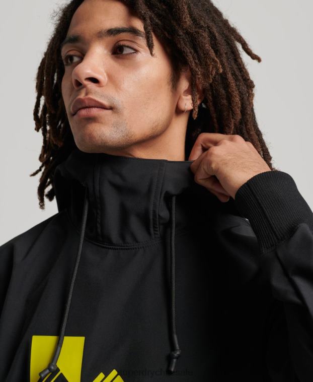 hombres Superdry negro sudadera con capucha de tecnología de nieve 2R68Z734