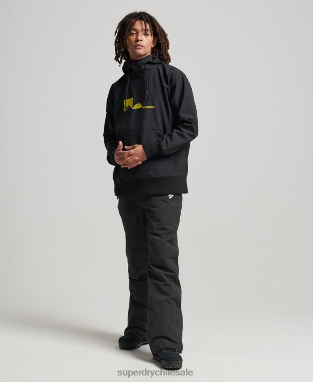 hombres Superdry negro sudadera con capucha de tecnología de nieve 2R68Z734