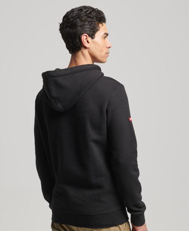 hombres Superdry negro sudadera con capucha de trading co 2R68Z781