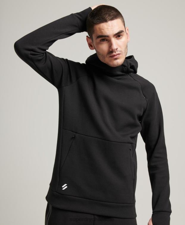 hombres Superdry negro sudadera con capucha gymtech 2R68Z683