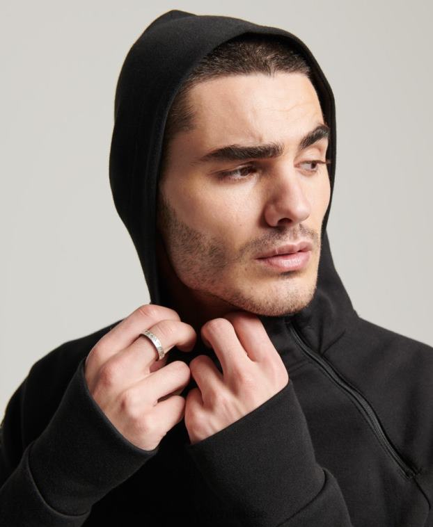 hombres Superdry negro sudadera con capucha gymtech 2R68Z683