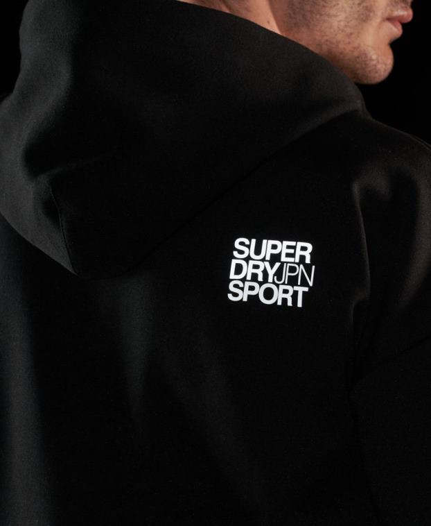 hombres Superdry negro sudadera con capucha gymtech 2R68Z683