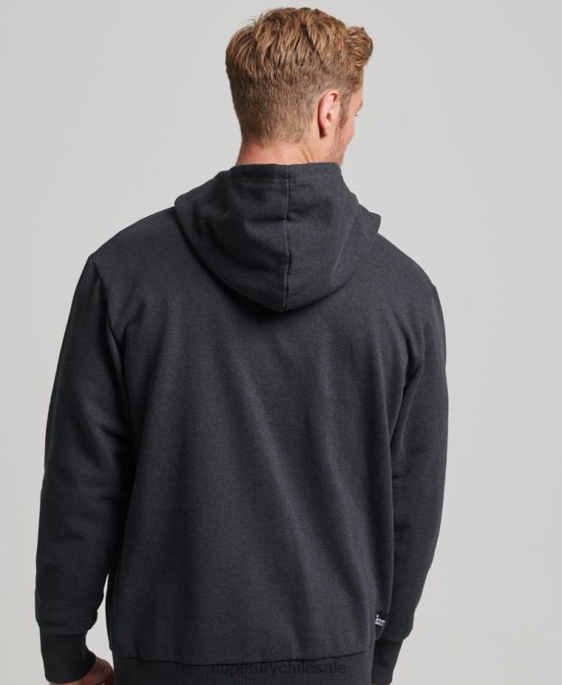 hombres Superdry negro sudadera con capucha micro mid 2R68Z5008