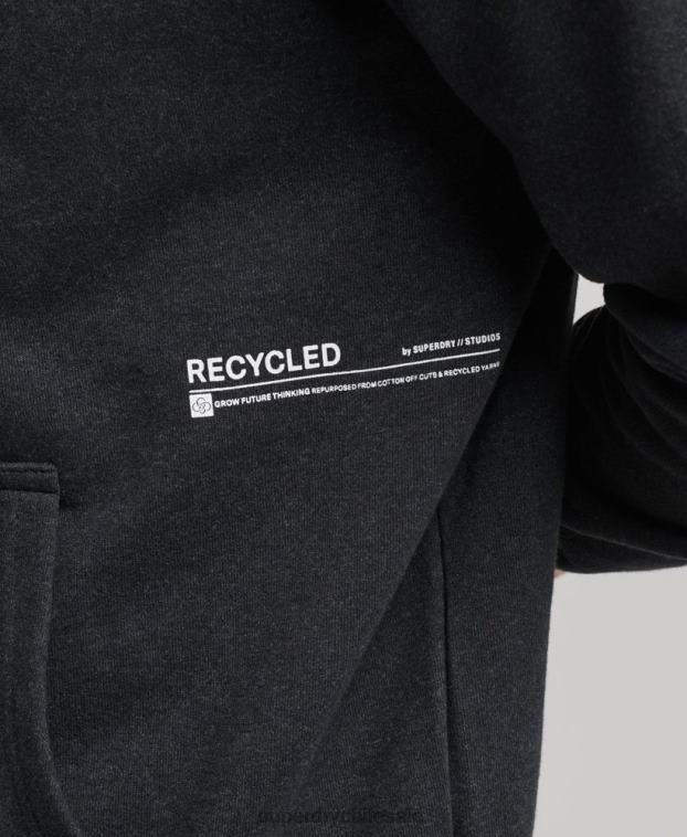 hombres Superdry negro sudadera con capucha micro mid 2R68Z5008