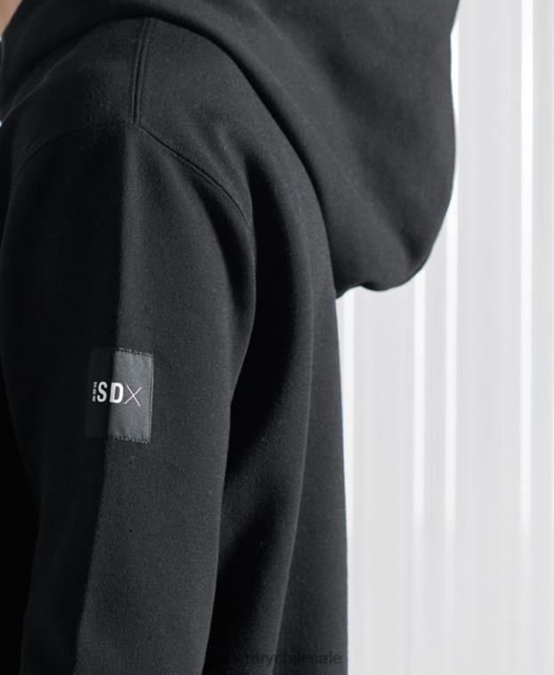 hombres Superdry negro sudadera con capucha sdx nyc de edición limitada 2R68Z5237