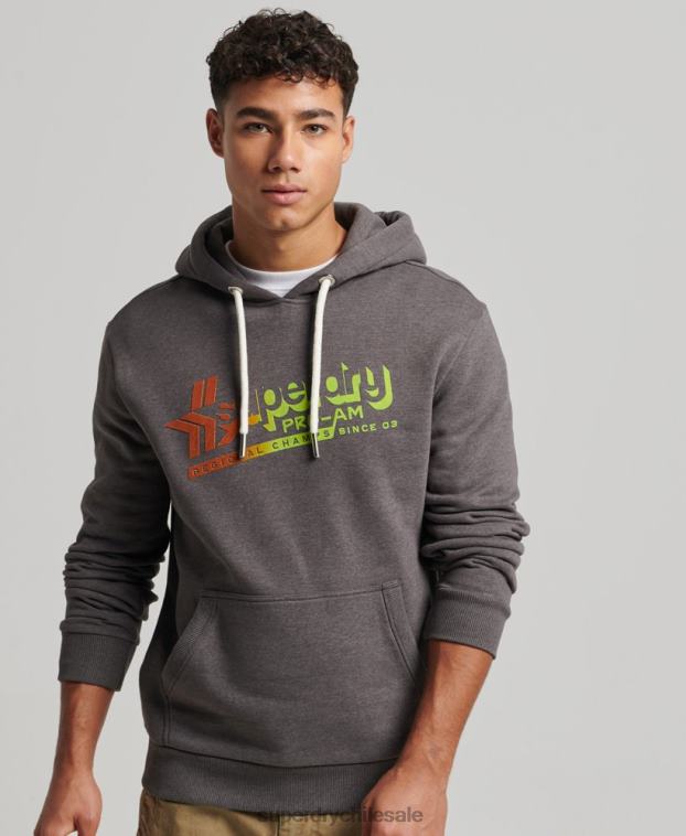 hombres Superdry negro sudadera con capucha vintage shadow 2R68Z638