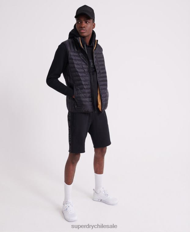 hombres Superdry negro sudadera con capucha y cinta universal 2R68Z903