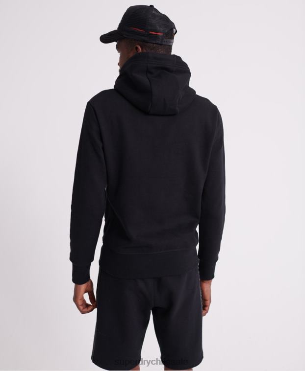 hombres Superdry negro sudadera con capucha y cinta universal 2R68Z903