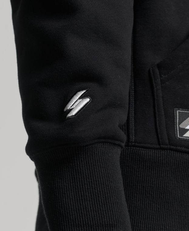 hombres Superdry negro sudadera con capucha y logo bordado 2R68Z5206