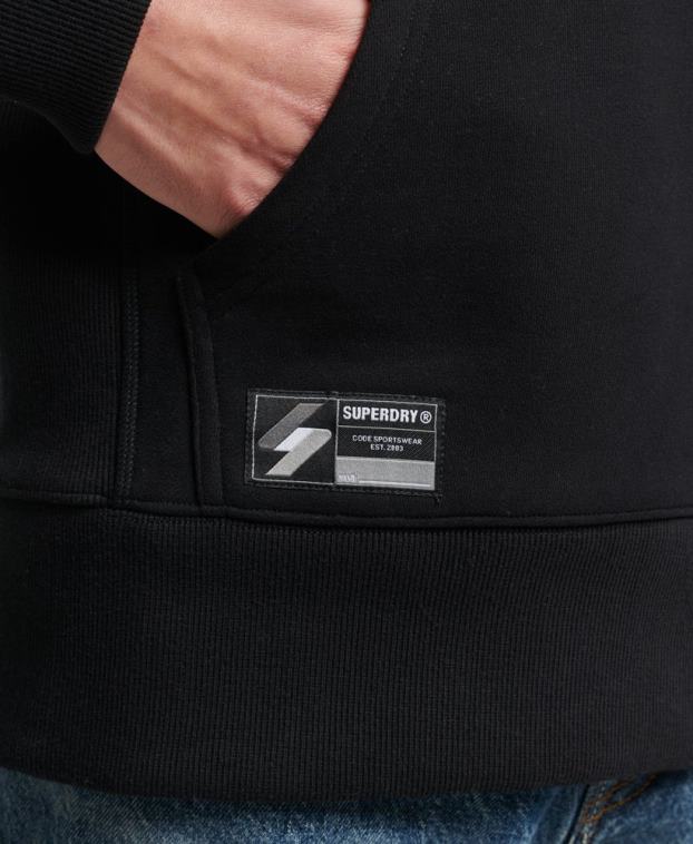 hombres Superdry negro sudadera con capucha y logo bordado 2R68Z5206