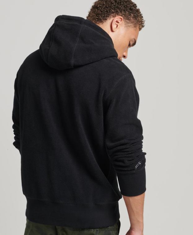 hombres Superdry negro sudadera con capucha y logo gráfico 2R68Z5031