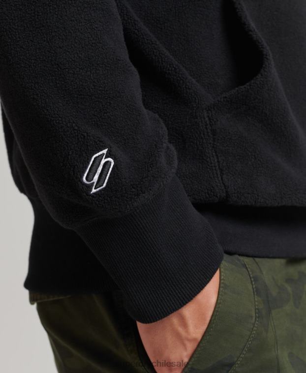 hombres Superdry negro sudadera con capucha y logo gráfico 2R68Z5031