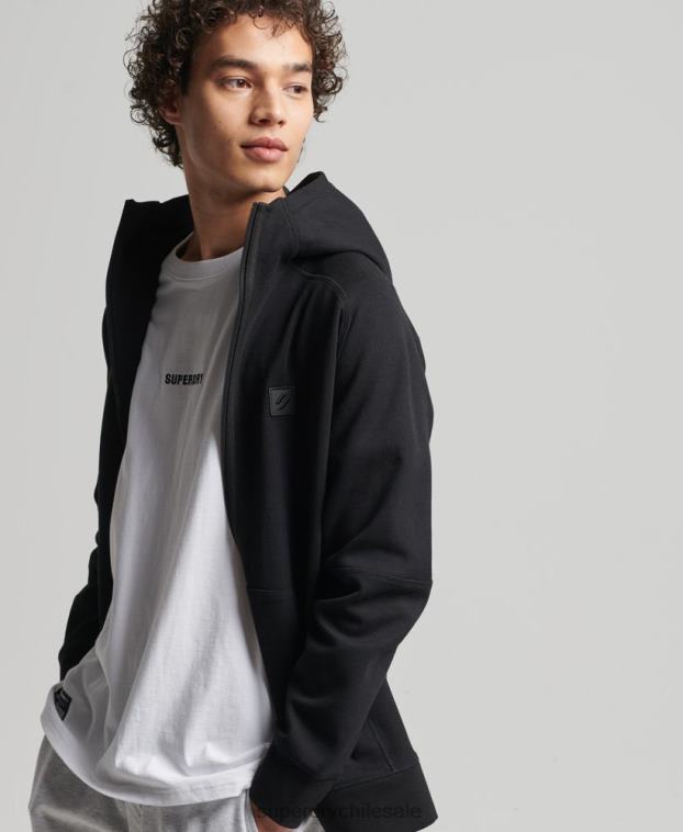 hombres Superdry negro sudadera con cremallera code tech 2R68Z636