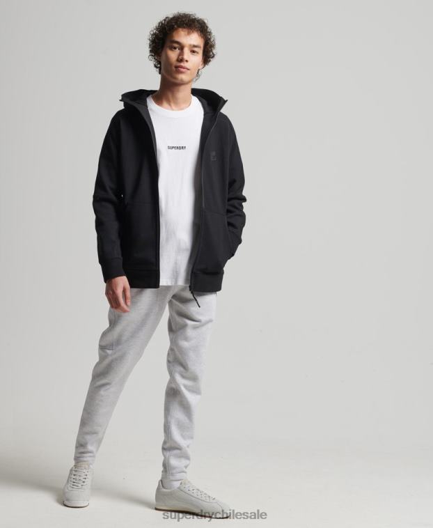 hombres Superdry negro sudadera con cremallera code tech 2R68Z636