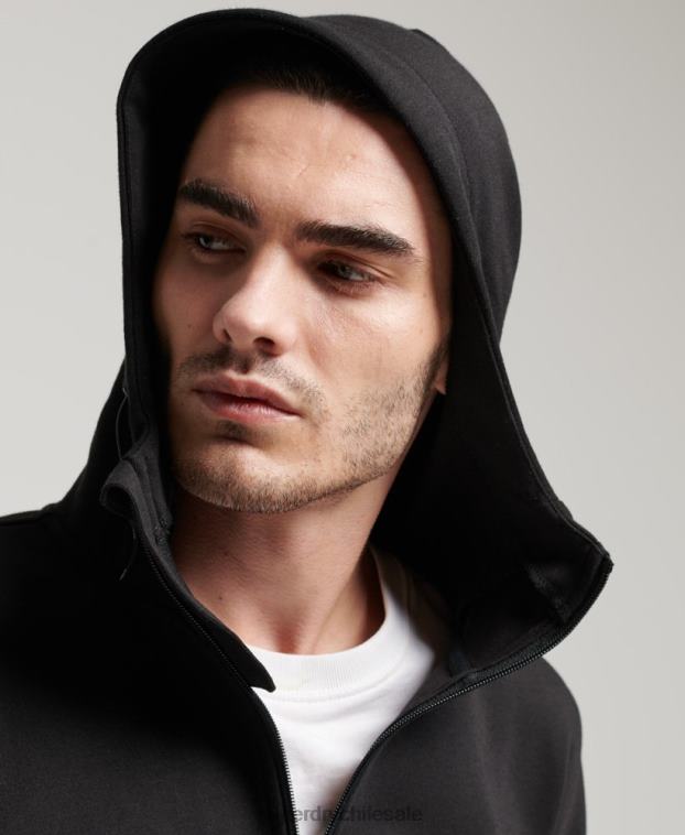 hombres Superdry negro sudadera con cremallera gymtech 2R68Z562