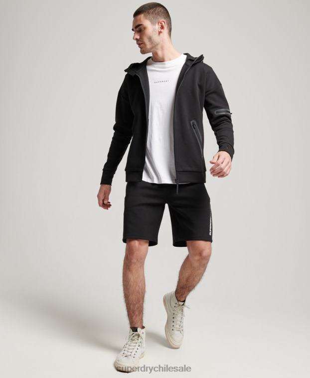hombres Superdry negro sudadera con cremallera gymtech 2R68Z562