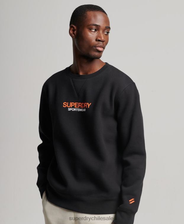 hombres Superdry negro sudadera con cuello redondo code sportswear 2R68Z630
