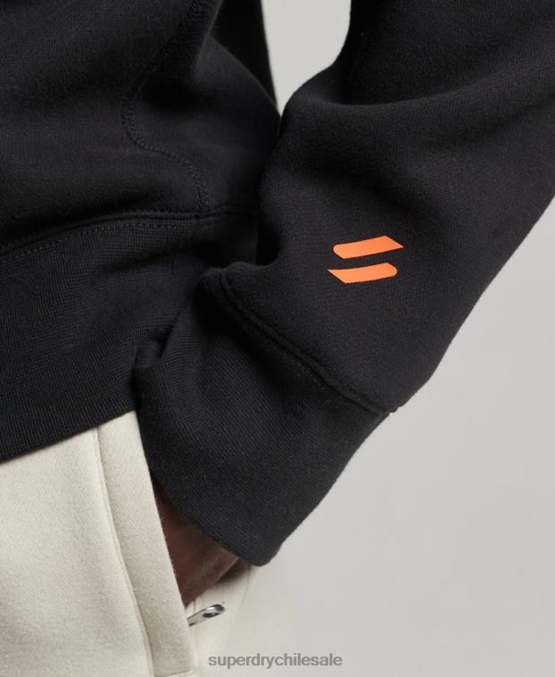 hombres Superdry negro sudadera con cuello redondo code sportswear 2R68Z630