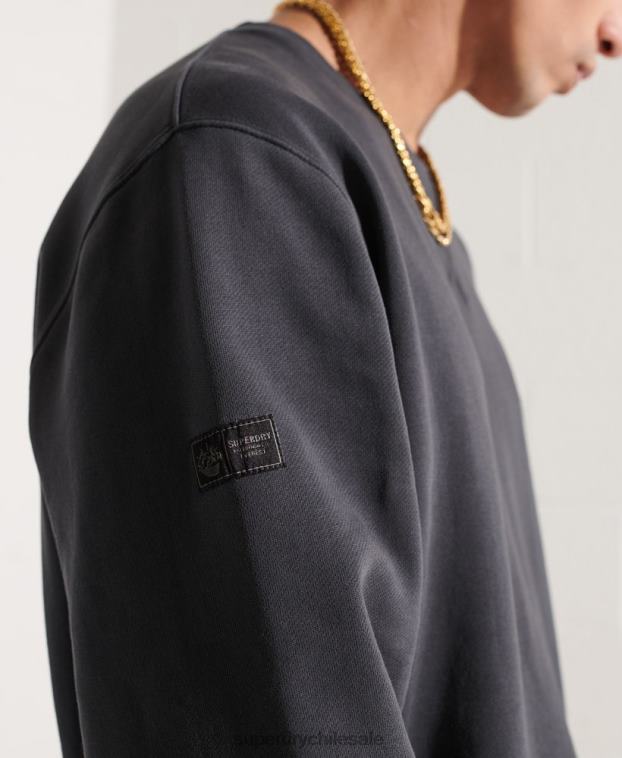 hombres Superdry negro sudadera con estampado gráfico de expedición 2R68Z5057