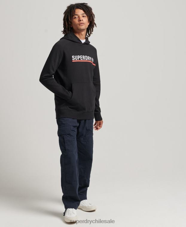 hombres Superdry negro sudadera con gráfico Code Tech 2R68Z5059