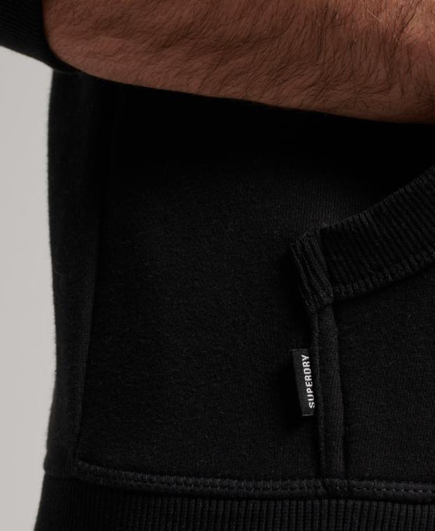 hombres Superdry negro sudadera con logo bordado 2R68Z685