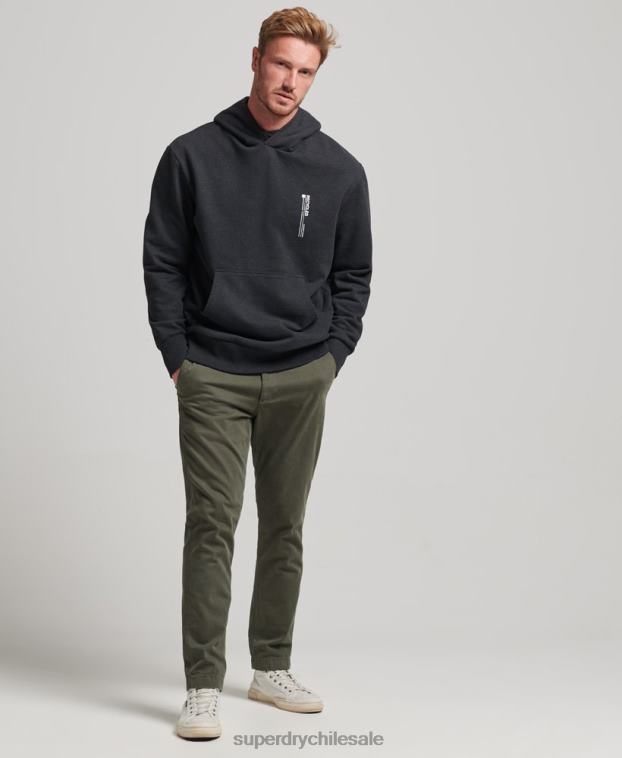 hombres Superdry negro sudadera con micro lateral reciclado 2R68Z4991