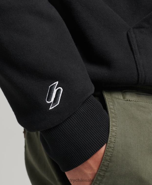 hombres Superdry negro sudadera holgada con logo estampado 2R68Z5084