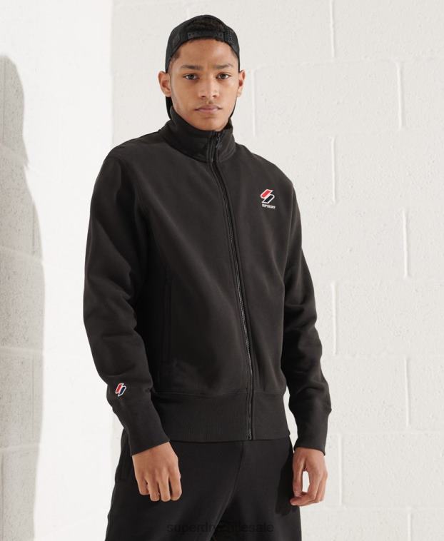 hombres Superdry negro sudadera sportstyle esencial 2R68Z872