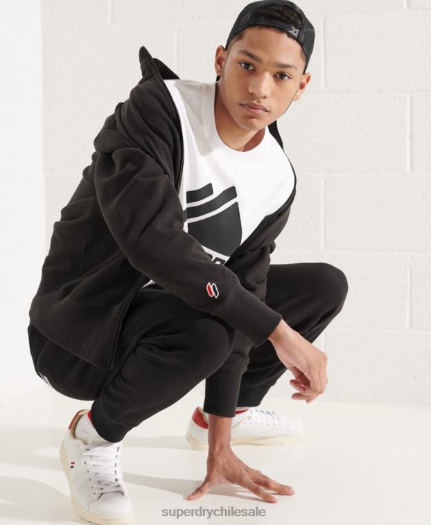 hombres Superdry negro sudadera sportstyle esencial 2R68Z872