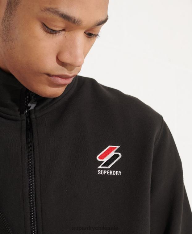hombres Superdry negro sudadera sportstyle esencial 2R68Z872