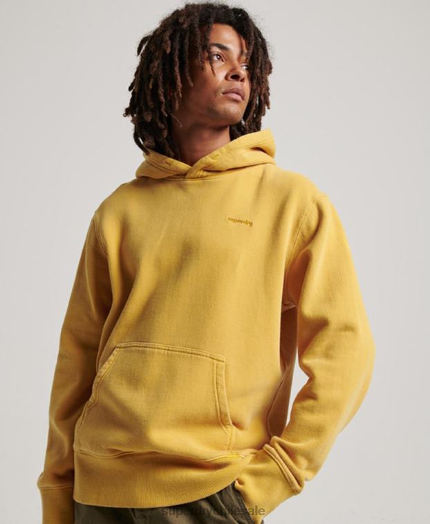 hombres Superdry oro sudadera con capucha vintage lavada 2R68Z635