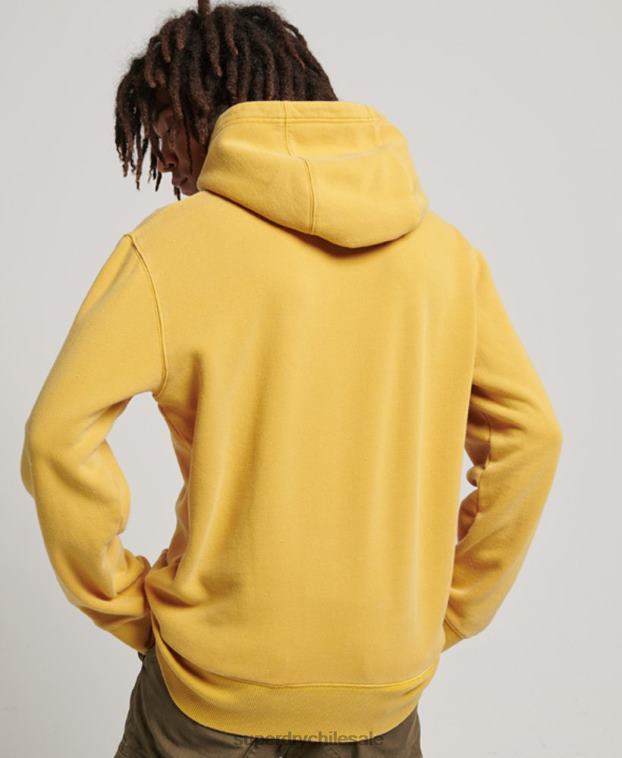 hombres Superdry oro sudadera con capucha vintage lavada 2R68Z635