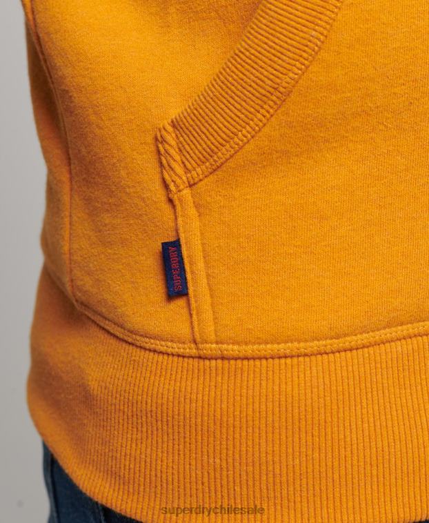 hombres Superdry oro sudadera con capucha y logo vintage bordado 2R68Z490