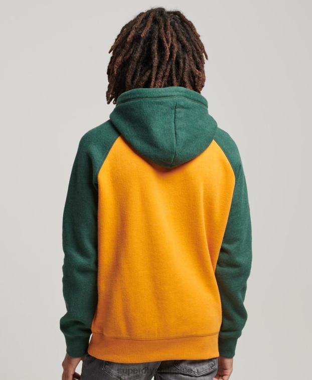 hombres Superdry oro superbam sudadera con capucha y raglán 2R68Z501