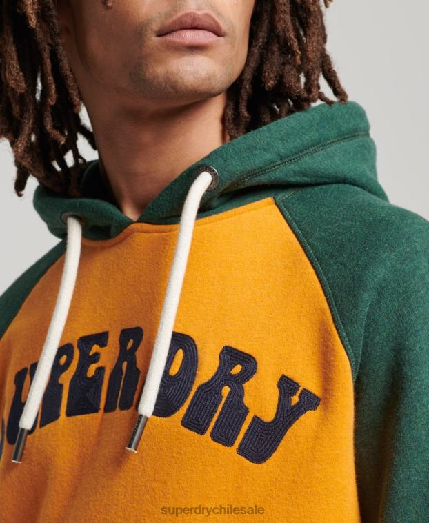 hombres Superdry oro superbam sudadera con capucha y raglán 2R68Z501