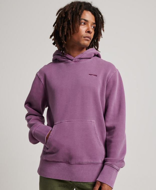 hombres Superdry púrpura sudadera con capucha vintage lavada 2R68Z818