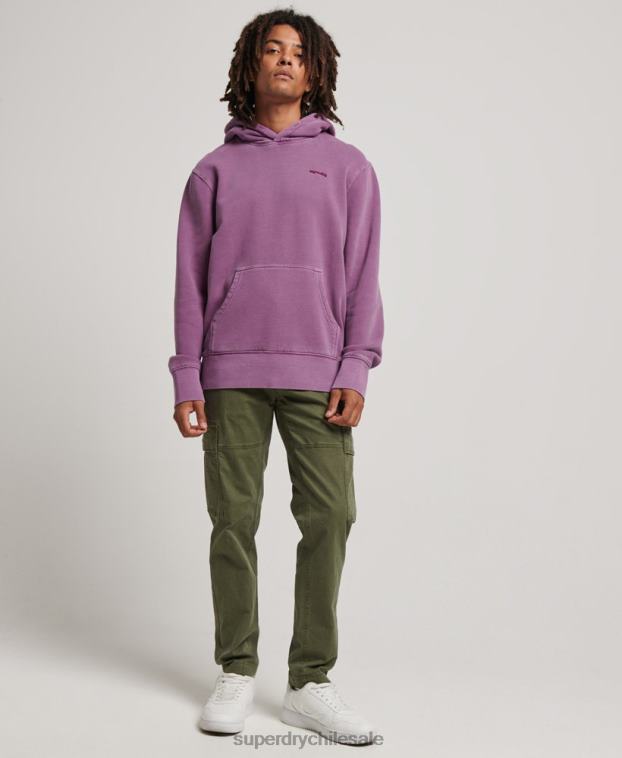 hombres Superdry púrpura sudadera con capucha vintage lavada 2R68Z818