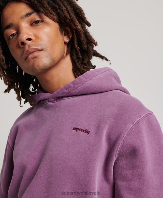 hombres Superdry púrpura sudadera con capucha vintage lavada 2R68Z818