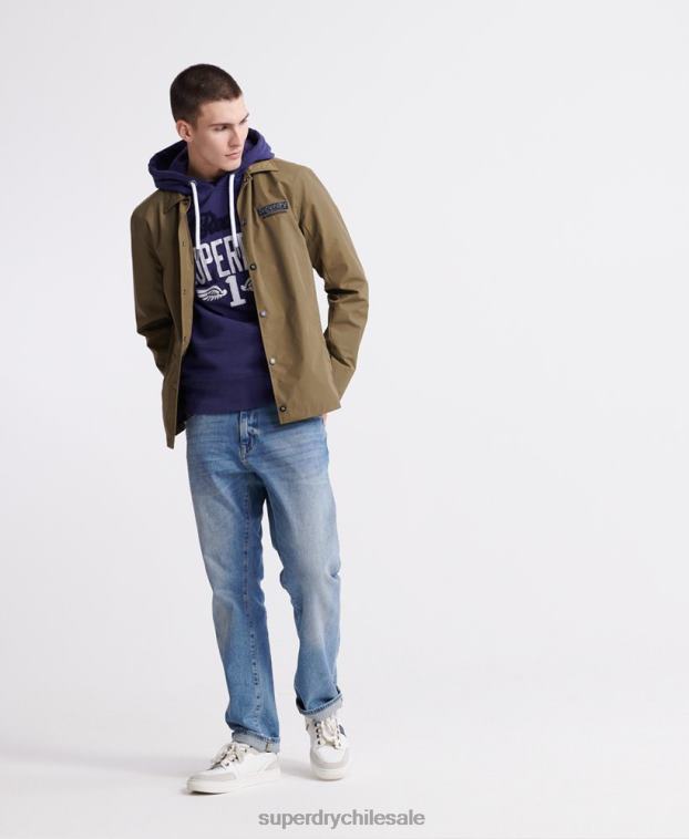 hombres Superdry púrpura super 1 sudadera con capucha clásica de neón 2R68Z901