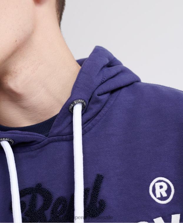 hombres Superdry púrpura super 1 sudadera con capucha clásica de neón 2R68Z901