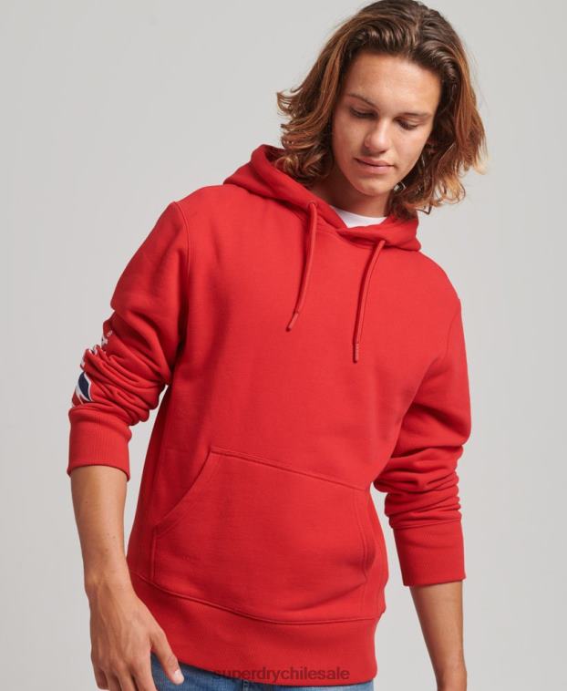 hombres Superdry rojo sudadera con aplique 2R68Z655