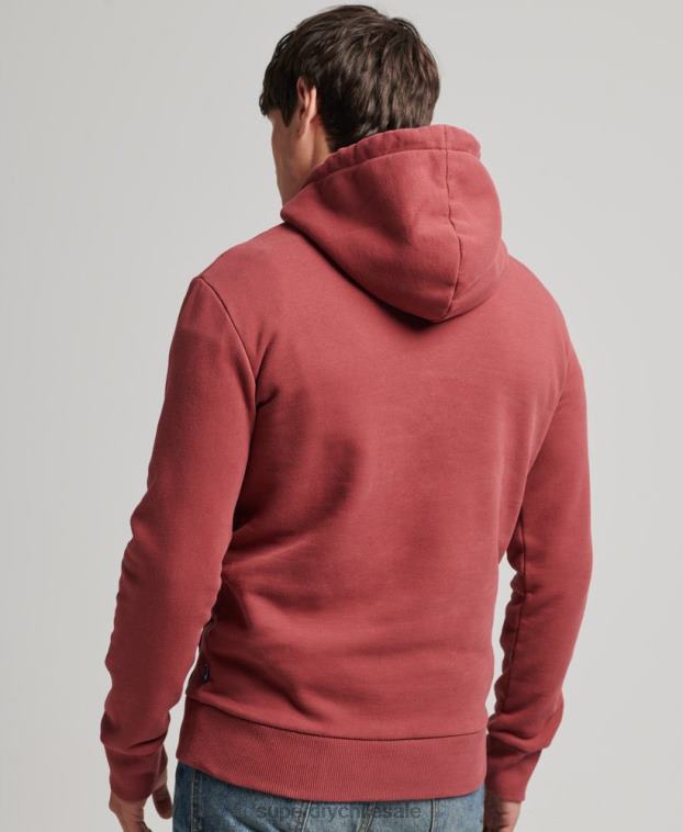 hombres Superdry rojo sudadera con capucha de escritor de letreros 2R68Z5137