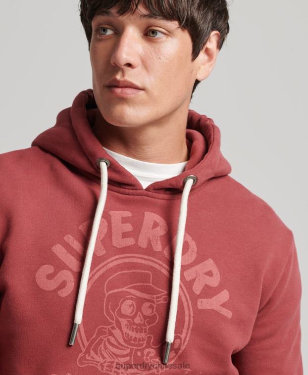 hombres Superdry rojo sudadera con capucha de escritor de letreros 2R68Z5137